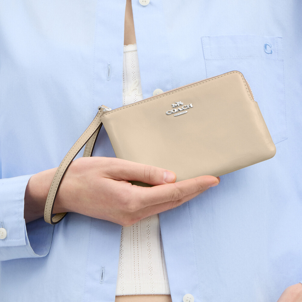 Coach Corner Zip Wristlet